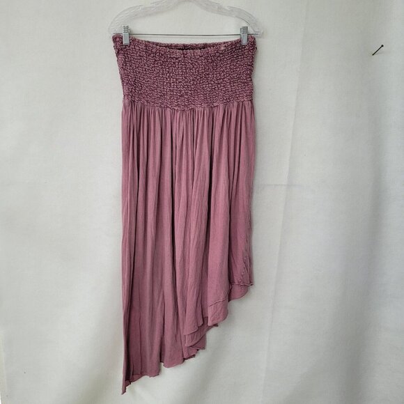 Out From Under Tessa Convertible Tube Dress Skirt Womens M Pink Mauve Smocked - Picture 5 of 13